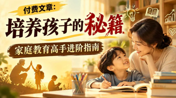 付费文章：培养孩子的秘籍，家庭教育高手进阶指南