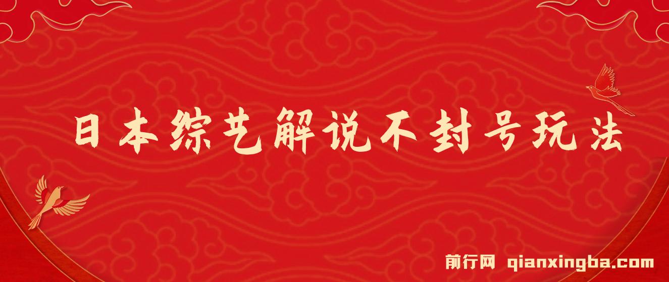 日本综艺解说不封号玩法，轻松日入1000+，全新赛道蓝海项目