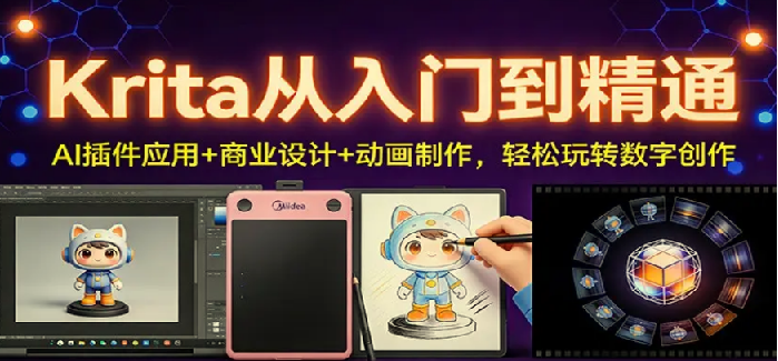 Krita从入门到精通 AI插件应用+商业设计+动画制作 轻松玩转数字创作