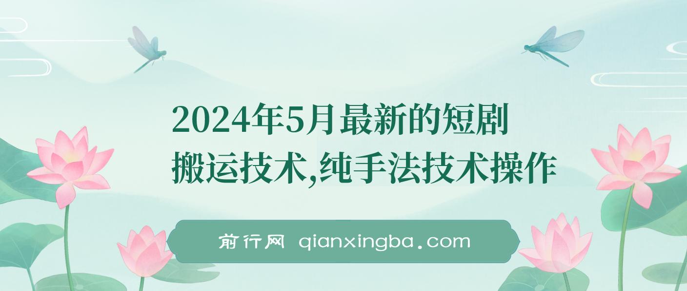 2024年5月最新的短剧搬运技术，纯手法技术操作 图片