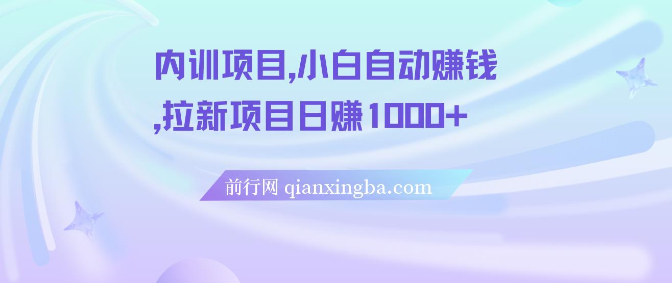内训项目，小白自动赚钱，拉新项目日赚1000+
